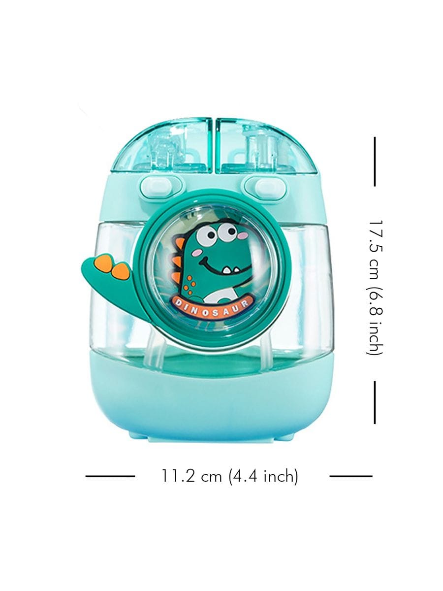 Kids Water Bottle with Straw 1000ml, Leakproof Tritan Sipper, Backpack Style with Adjustable Strap, BPA Free, Easy Clean Portable School Bottle (Green)