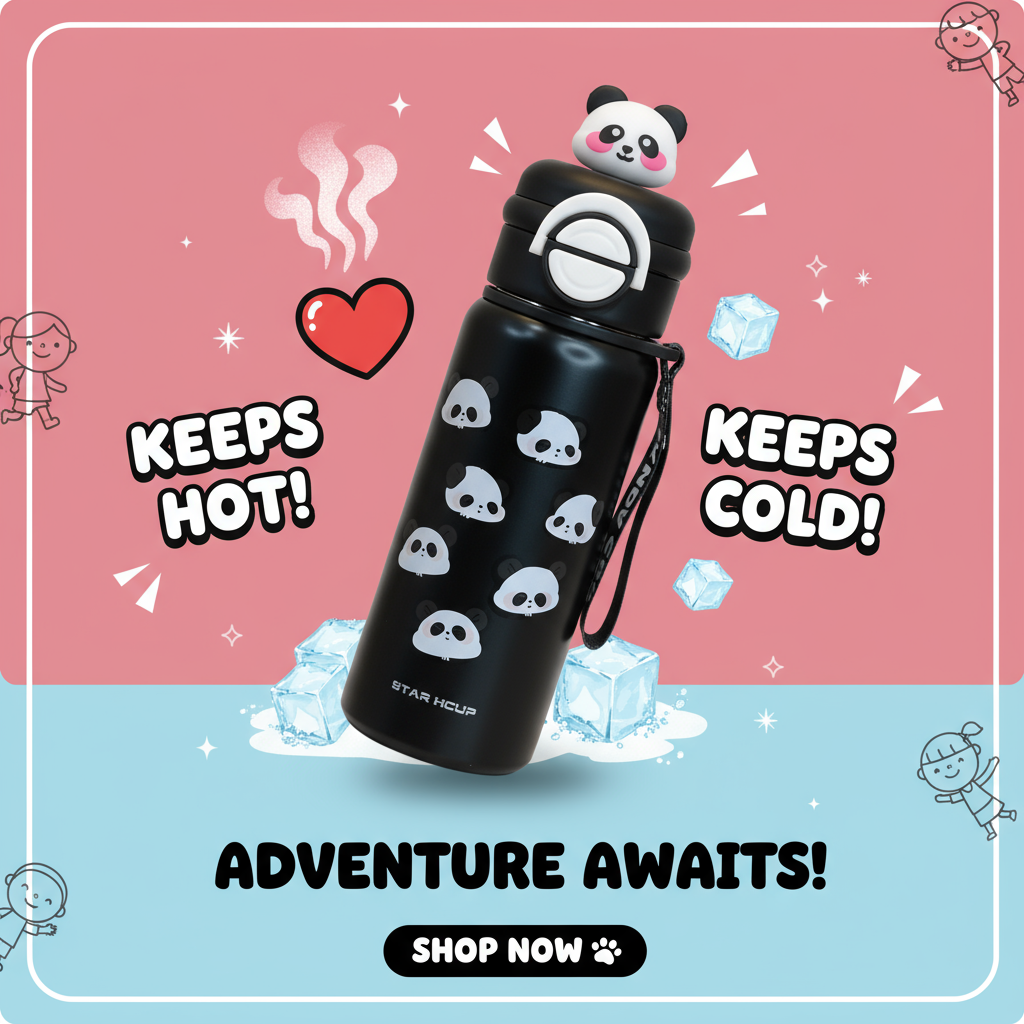 Black Panda Water Bottle Homepage Banner