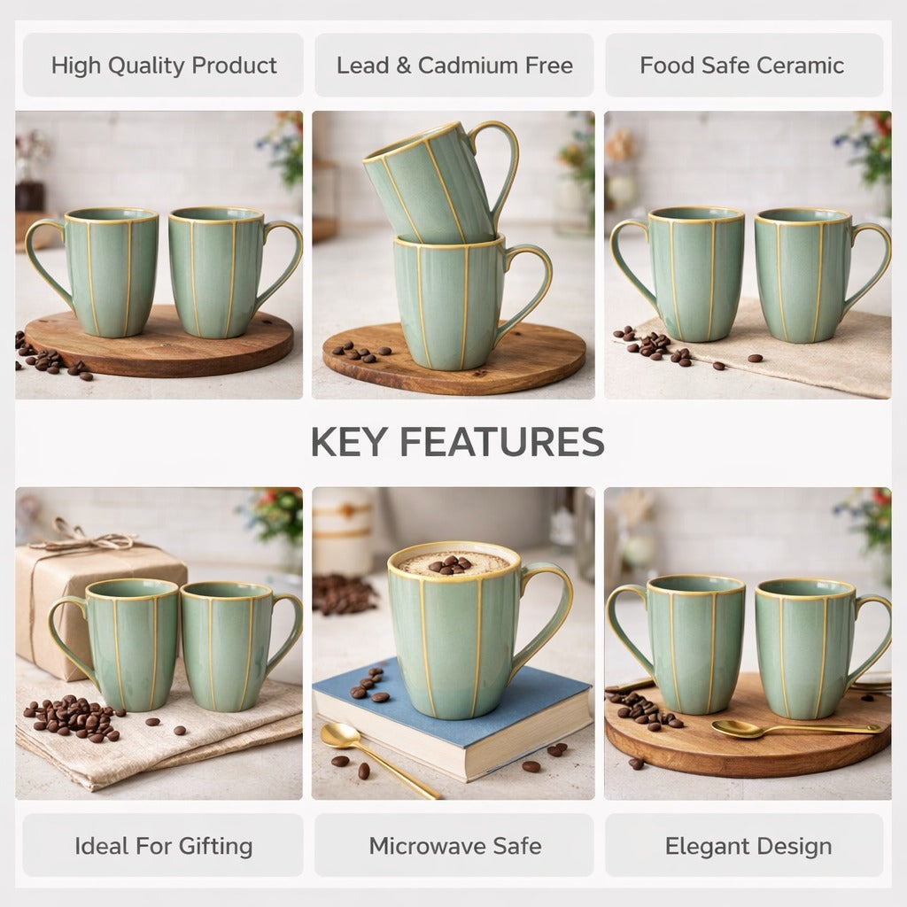 Lovers Cups Green Set of 2