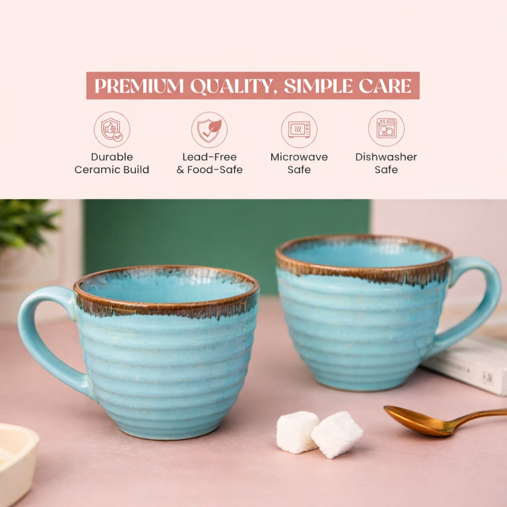 Ceremic Cup set of 2 (Blue)