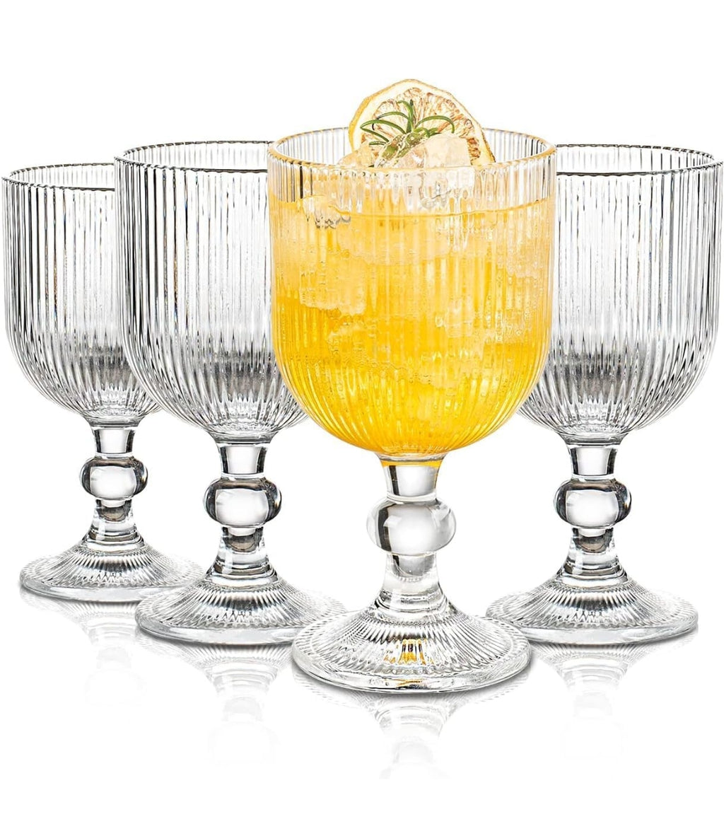370ML Premium Crystal Wine Glass Set of 6 – Elegant Clear Fancy Long Stem Wine Glasses for Red & White Wine,Bar, Dining, Wedding,Aniversary,Housewarming,Party & Gift